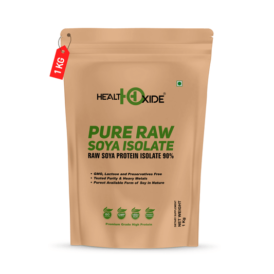 HealthOxide Pure Raw Soya Isolate 90% Protein Powder – Unflavored, Vegan, and Packed with Essential Nutrients