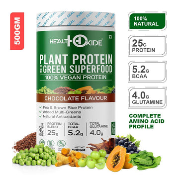 Healthoxide Plant Protein Green Superfood 100% Vegan Protein - Chocolate Flavour