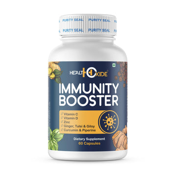 HealthOxide Immunity Booster with Vitamin C, D, B Complex, Zinc, Amla, Giloy, Tulsi, Ginger, Turmeric