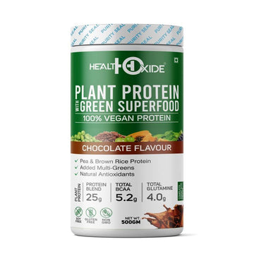 Healthoxide Plant Protein Green Superfood 100% Vegan Protein - Chocolate Flavour