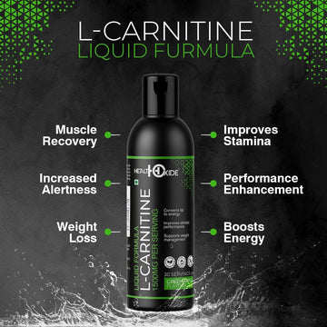 HealthOxide L-Carnitine Liquid 1500mg per serving - Green Apple Flavor