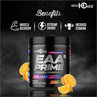 Healthoxide EAA Prime (5g BCAA) (1000mg Electrolytes) Powder, Muscle Recovery, Increase Stamina, Extreme Energy, Orange Flavour (300gm)