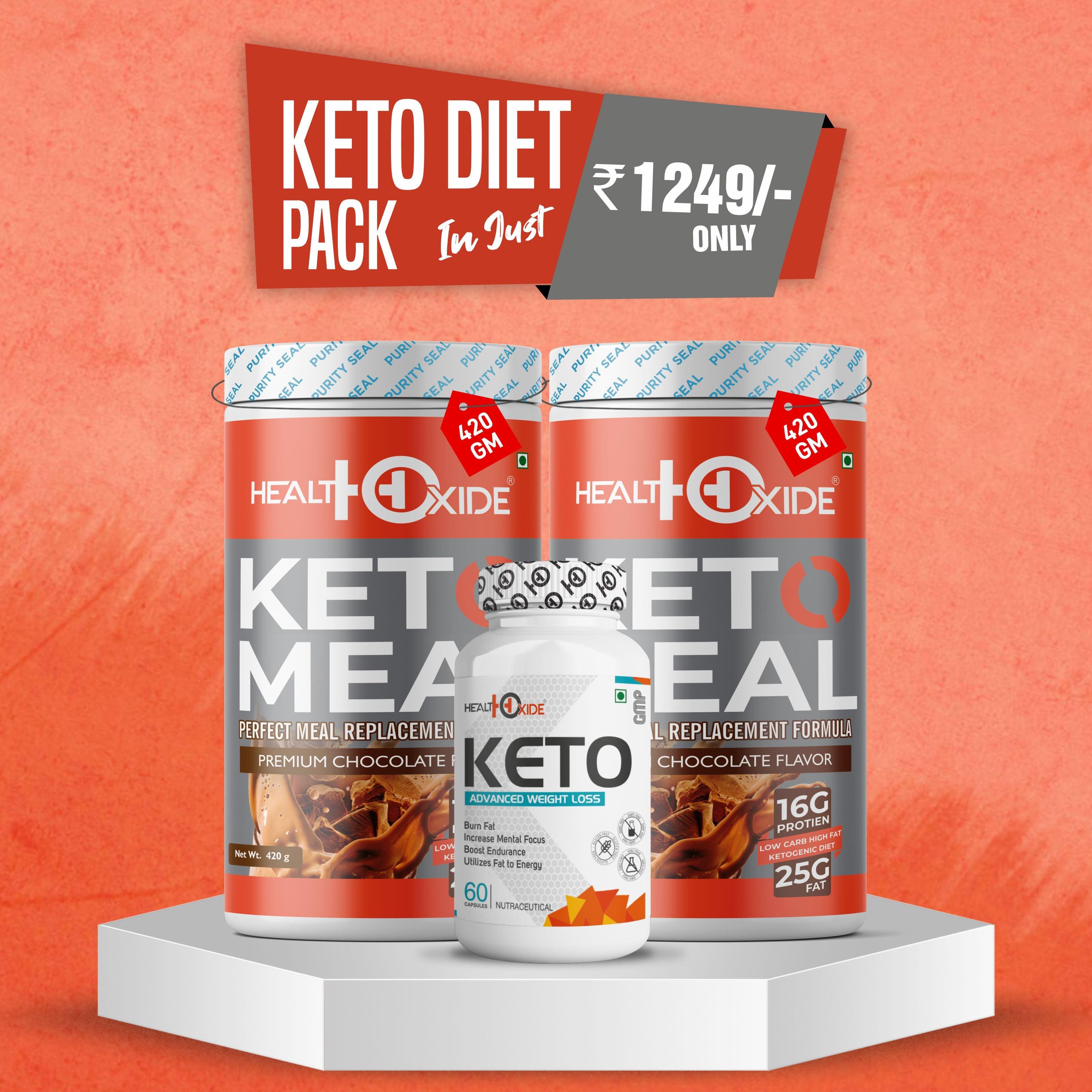 HealthOxide Keto Meal & Keto Capsules- Keto Diet pack Combo