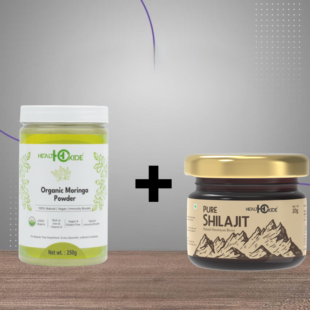 HealthOxide Organic Moringa Powder + Pure Shilajit Combo