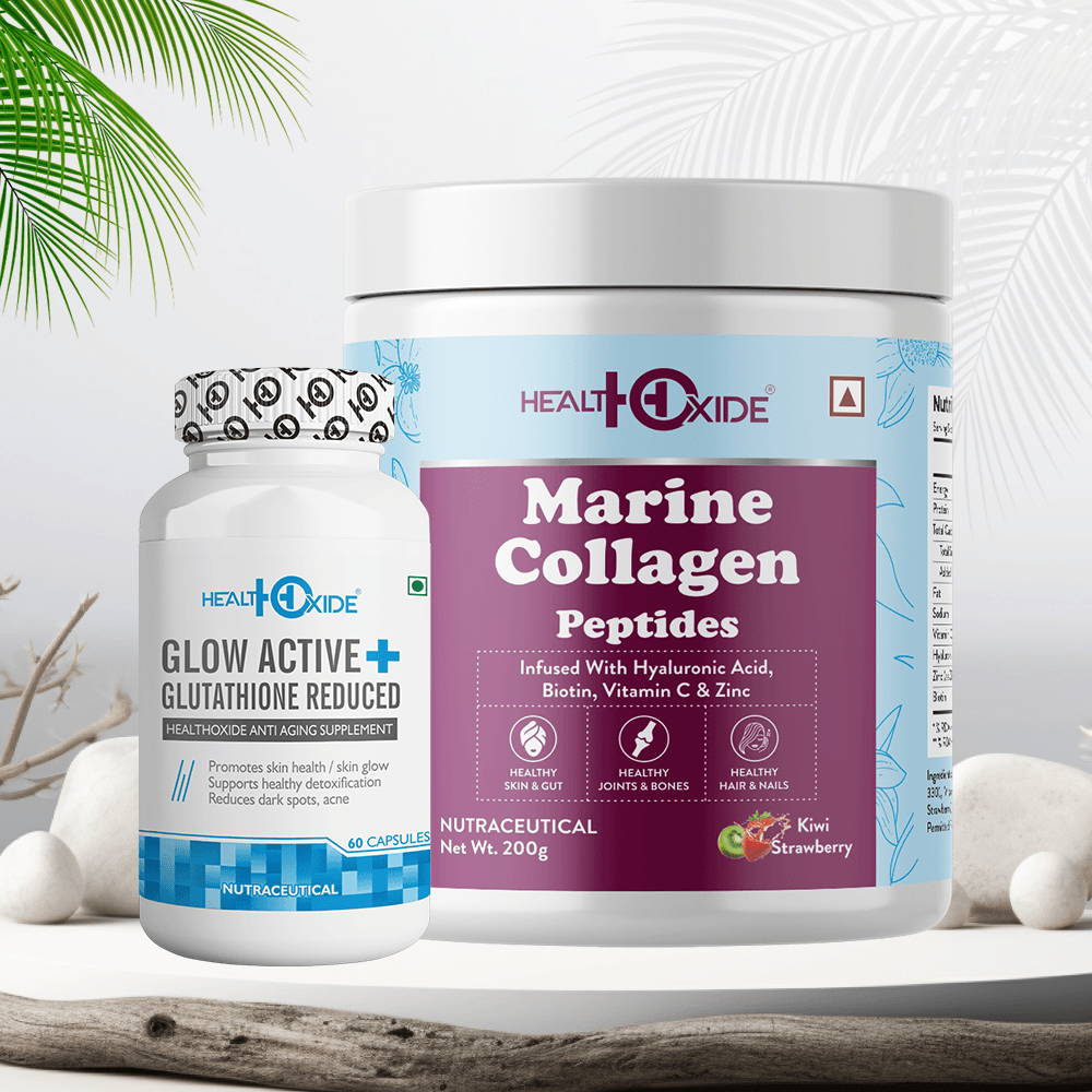 HealthOxide Marine Collagen Peptides With Glow Active-Glutathione Reduced