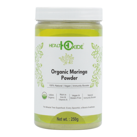 HealthOxide - Organic Moringa Powder - 250g, Essential Nutrition Superfood, Helps Naturally Boost Energy Levels, Improves Stamina & Vitality, Rich In Vitamins & Minerals