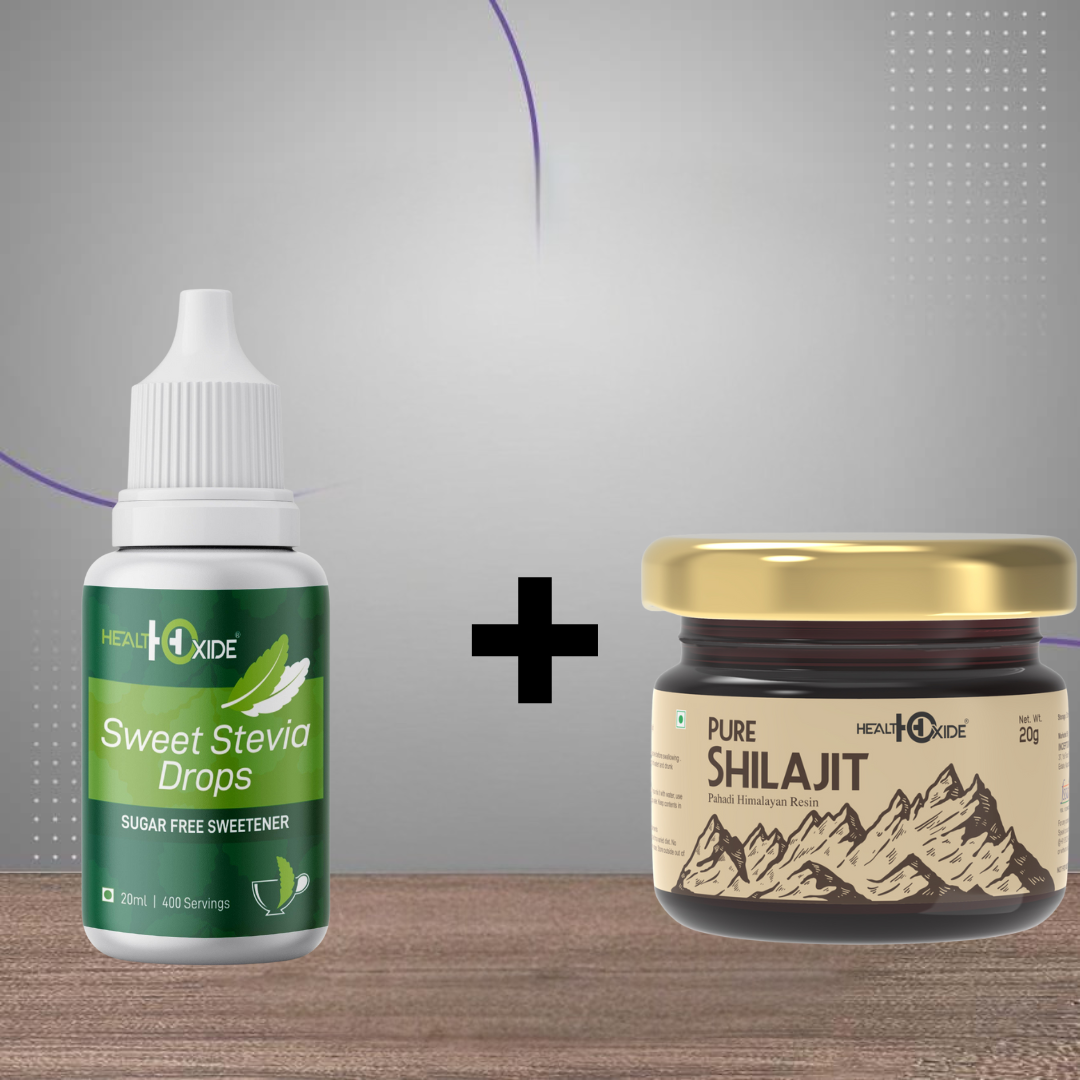 HealthOxide Sweet Stevia Drops + Pure Shilajit Combo