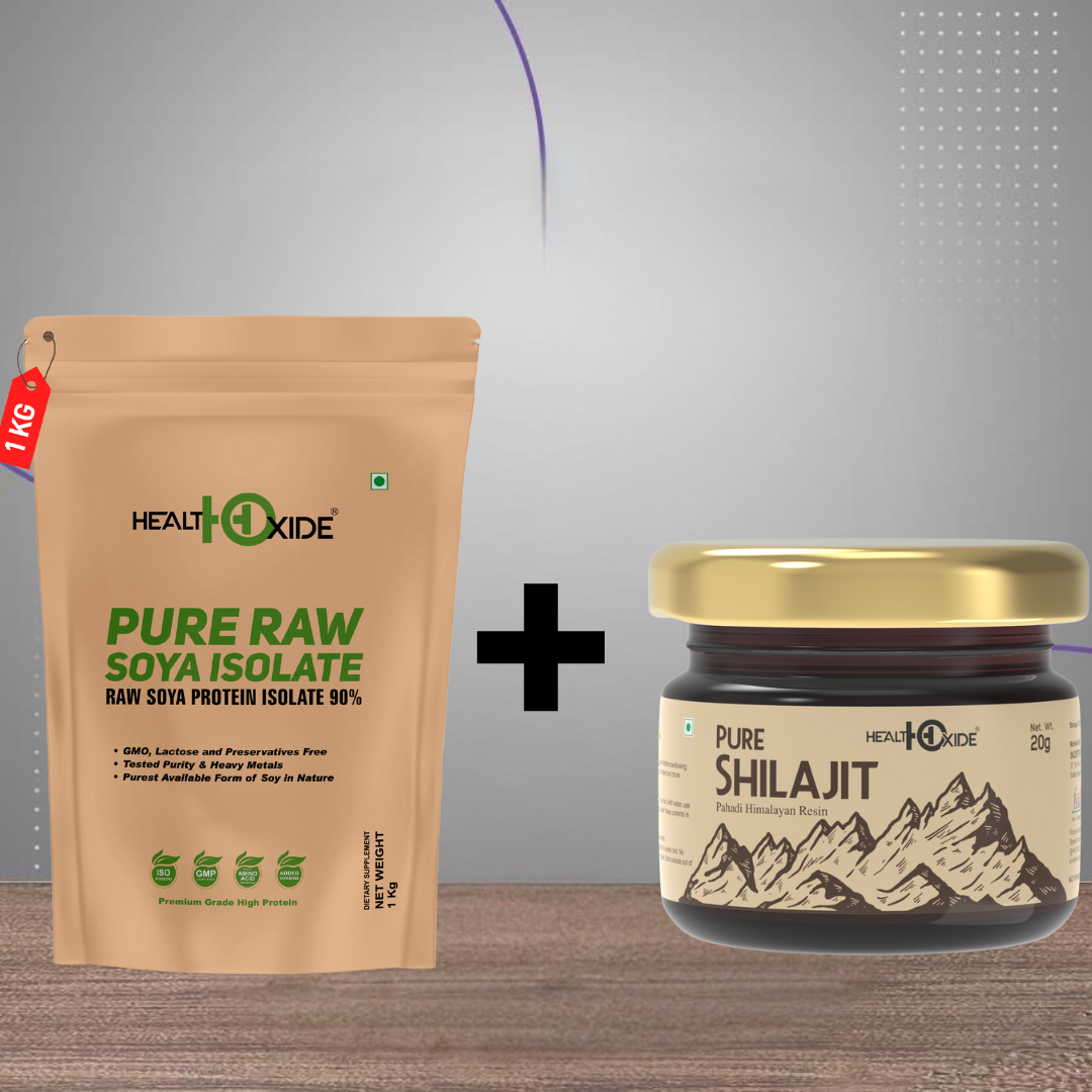 HealthOxide Pure Raw Soya Isolate + Pure Shilajit Combo
