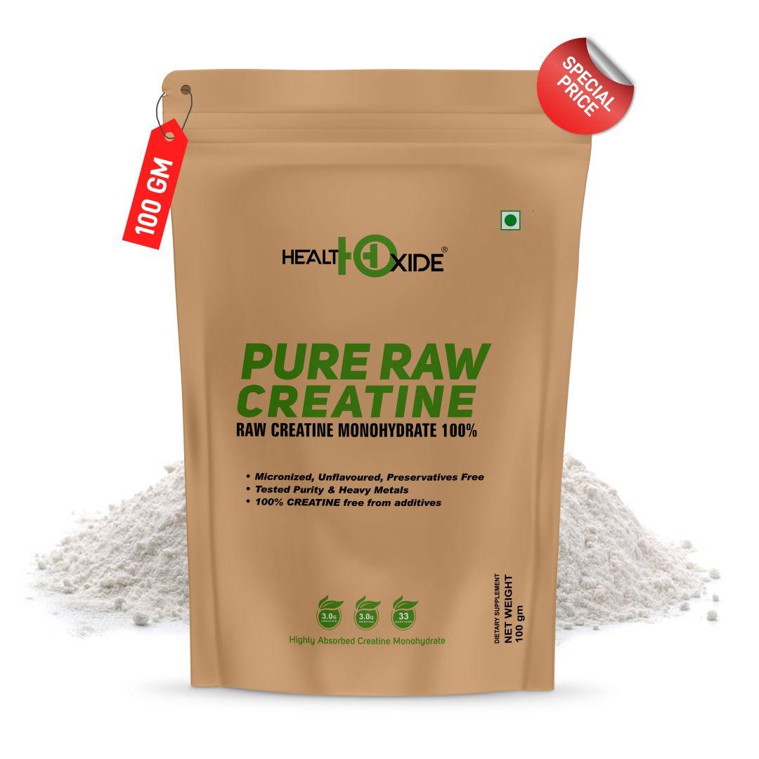 Healthoxide Pure Raw Creatine, Unflavored (100gm)