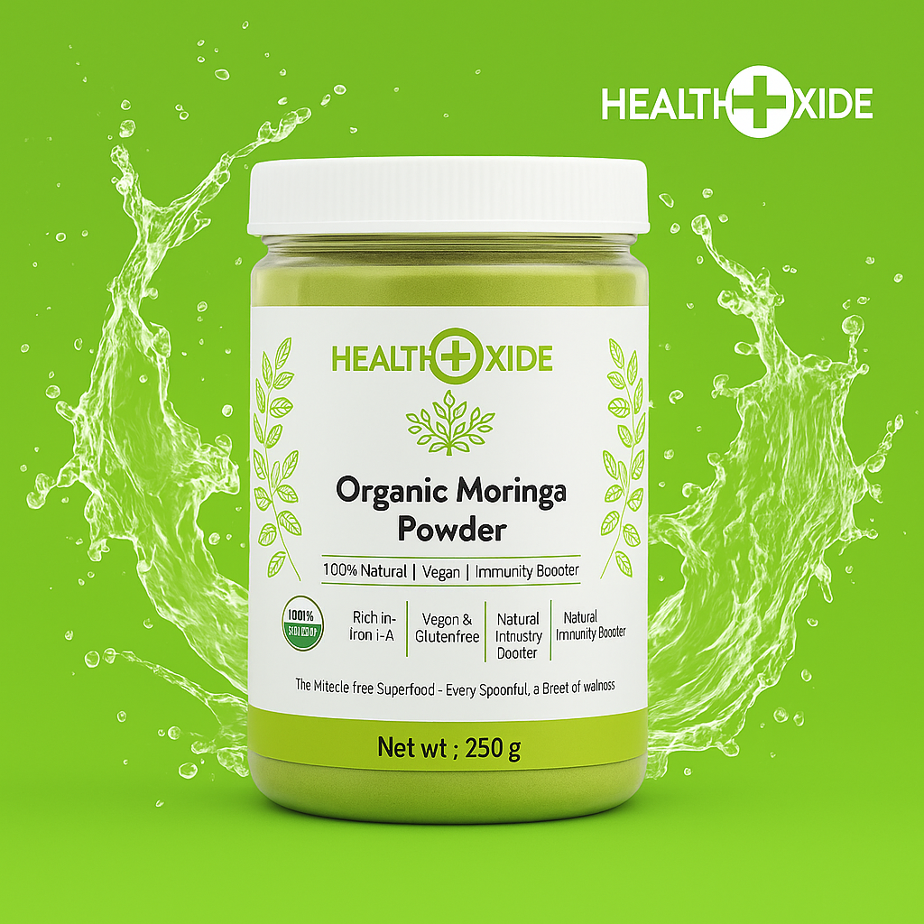 HealthOxide - Organic Moringa Powder - 250g, Essential Nutrition Superfood, Helps Naturally Boost Energy Levels, Improves Stamina & Vitality, Rich In Vitamins & Minerals