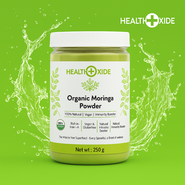 HealthOxide - Organic Moringa Powder - 250g, Essential Nutrition Superfood, Helps Naturally Boost Energy Levels, Improves Stamina & Vitality, Rich In Vitamins & Minerals