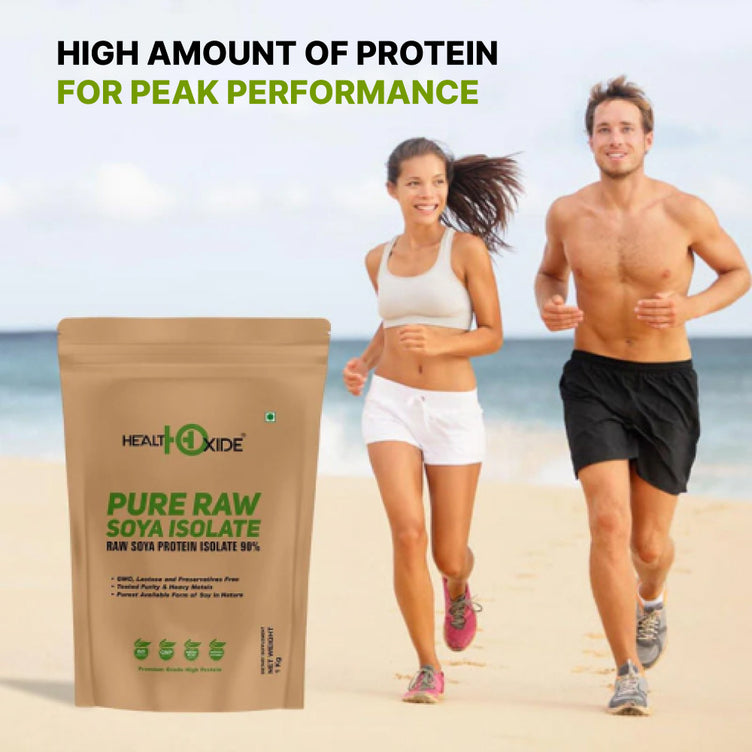 Pure Raw Soya Isolate 90% Protein Powder (Raw & Unflavored), 1 kg