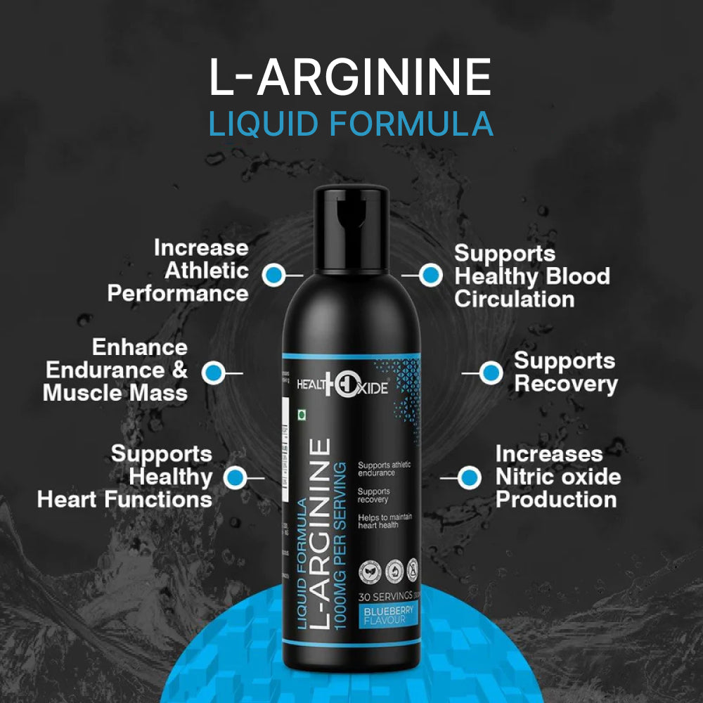 L-Arginine Liquid 1000mg per serving,  (300ml, Blueberry Flavor)