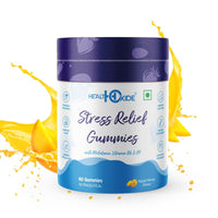 Healthoxide stress relief gummies, Sleep gummies, Melatonin, vitamin B6, B9 Ripped mango flavoured, 60 Gummies