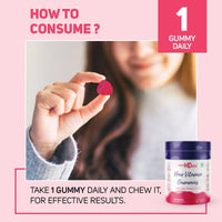 Healthoxide Hair vitamin gummies for shinier hair & nails/ enriched with biotin, vitamin C,E & A/ strawberry flavoured/ 60 gummies