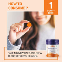 Healthoxide multivitamin gummies with vitamin A, C, D ,E, B5 & Zinc, Orange flavoured, 60 gummies