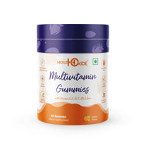 Healthoxide multivitamin gummies with vitamin A, C, D ,E, B5 & Zinc, Orange flavoured, 60 gummies