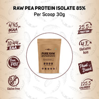 Pure Raw Pea Protein Isolate 80% - Unflavoured, – 1Kg